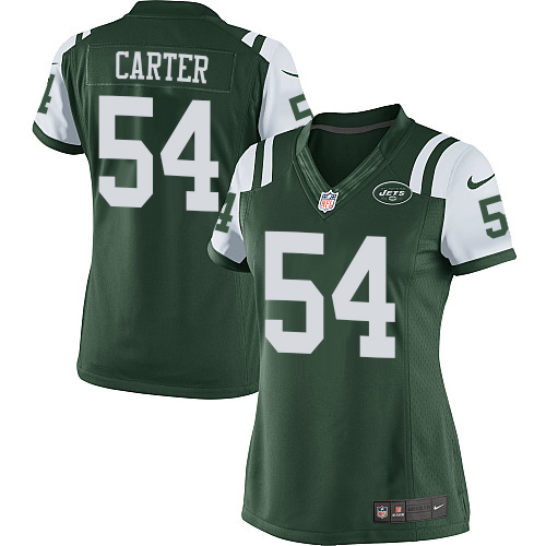 Women's Elite Bruce Carter Nike Jersey Green Home - #54 NFL New York Jets